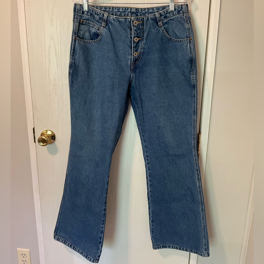 Vintage Jordache Classic Blue Denim Button Fly Women's Jeans Size 13/14